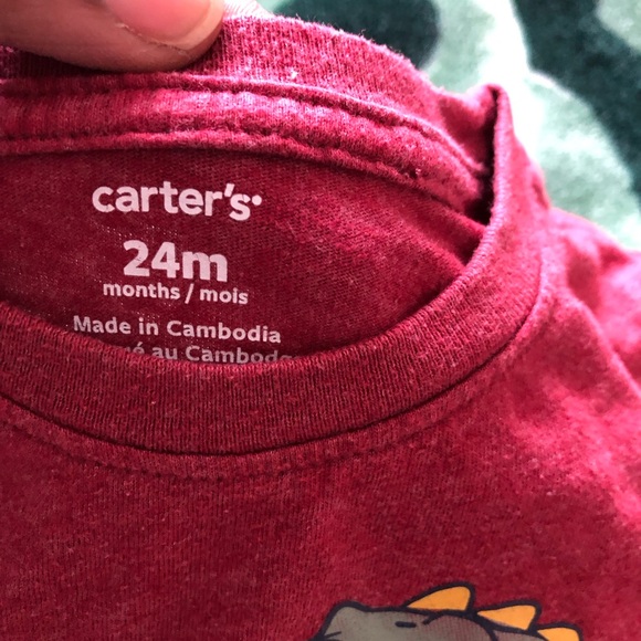 Adorable toddler boys red Dinosaur Graphic T-Shirt - Picture 4 of 5